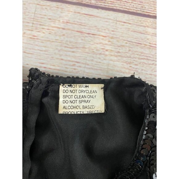 Vintage Stenay Women's Black Silk Sequin Top - Medium - Picture 11 of 12